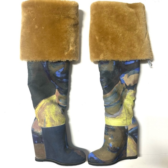 UGG X Claire Tabouret Otk Over The Knee Print Women’s Boots Size 8 - Picture 4 of 10